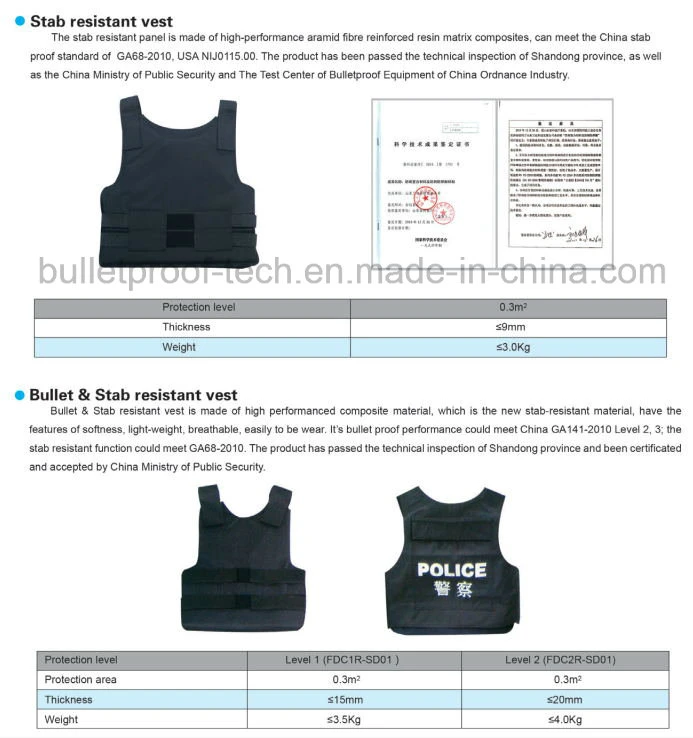 822 High Quality Concealed Police Bullet Proof Stab-Proof Lightweight Safety Protect Vest