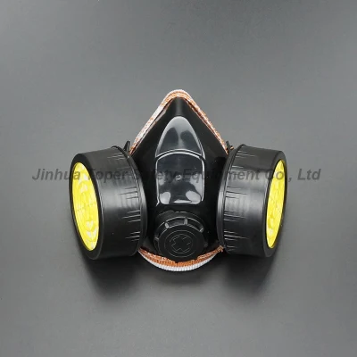Masque à gaz de protection à double filtre Masque respiratoire chimique (CR306)